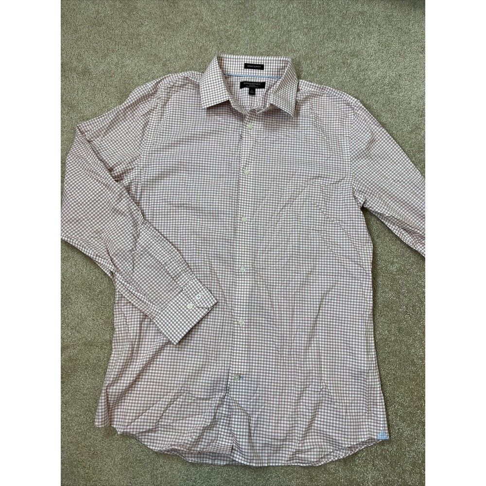 Banana Republic Men’s Shirt Plaid Long Sleeves Size L 100% Cotton Stretch